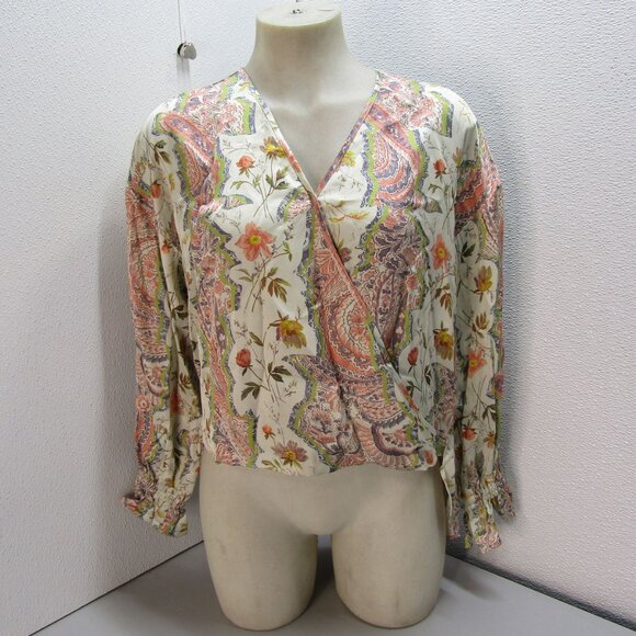 Allsaints Womens Penny Cascade Long Sleeve High-Low Top Size 0 XS Spring Green - Picture 5 of 7